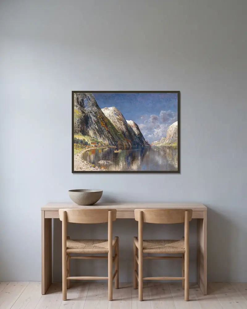 Fjord w Trondheim, Karl Kaufmann w ramie na ścianie