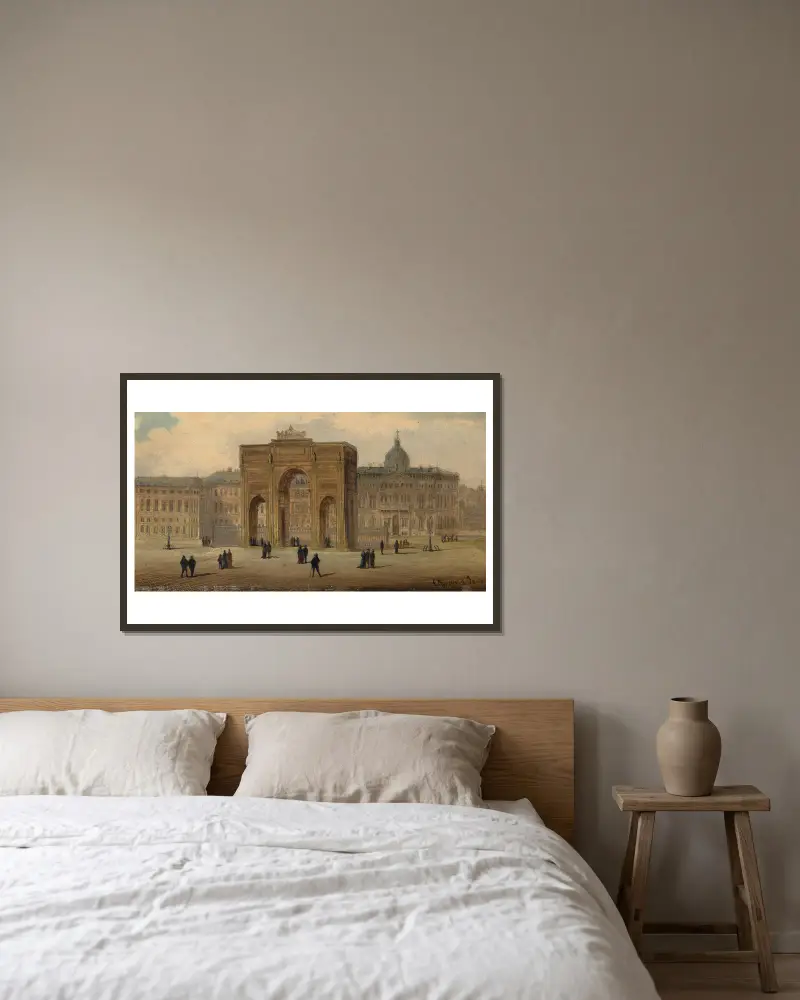 Triumphbogen von Karl Kaufmann gerahmt an einer Wand