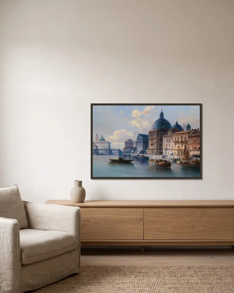 Venedig San Simeone von Karl Kaufmann gerahmt an einer Wand