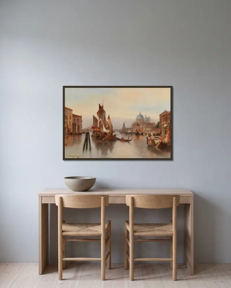 Venezianisches Motiv, 1879 von Karl Kaufmann gerahmt an einer Wand