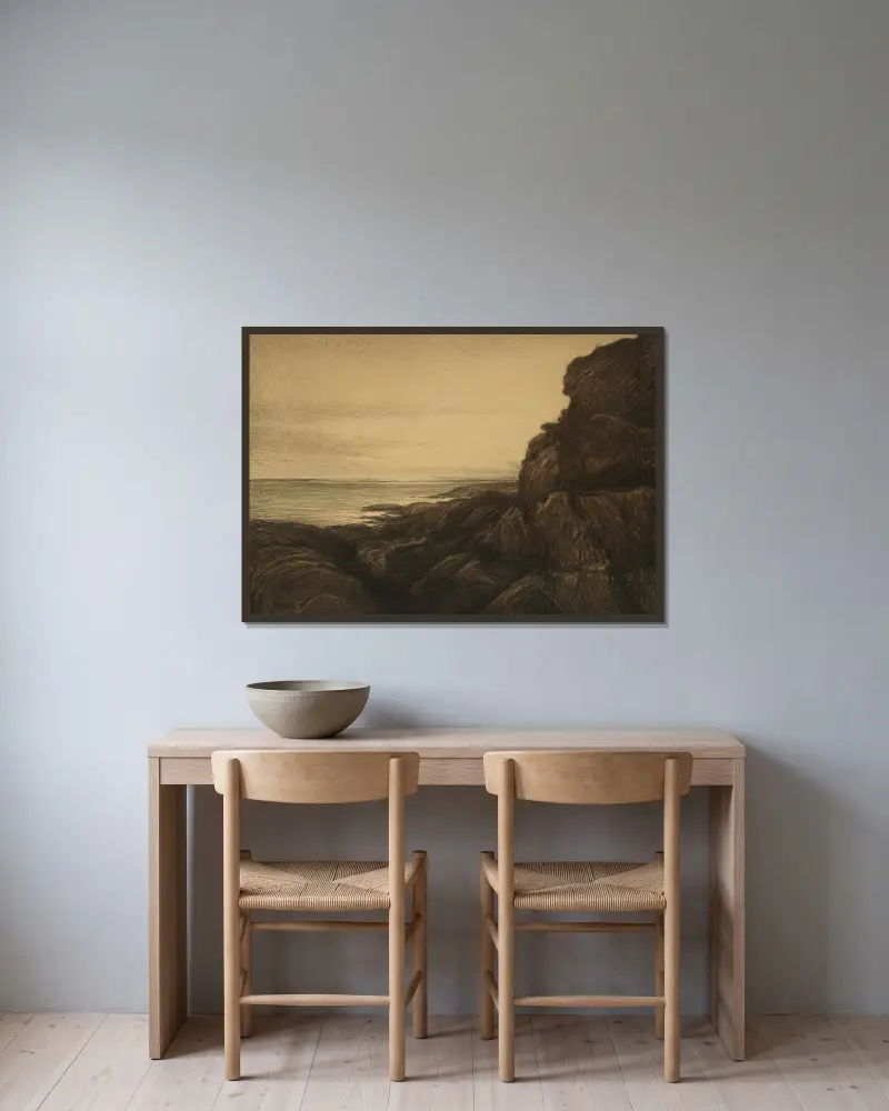 Nadmorskie klify, Karl Nordström w ramie na ścianie