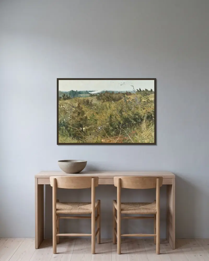 Grez-sur-Loing av Karl Nordström inramad på en vägg