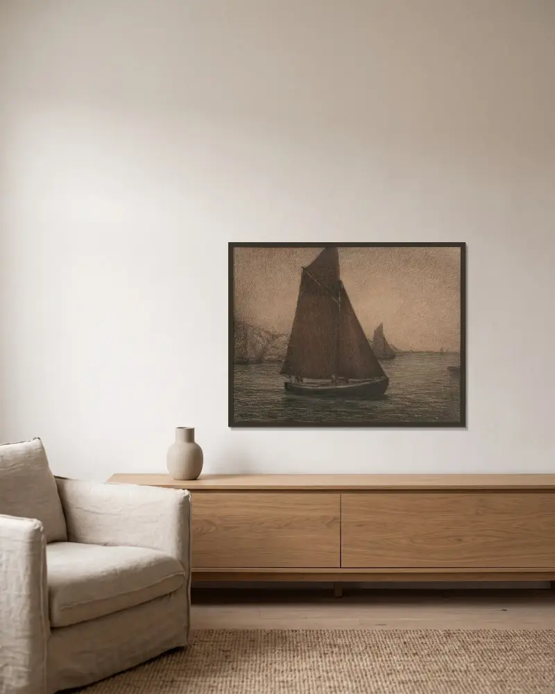 Net Fishing Boats, Karl Nordström w ramie na ścianie
