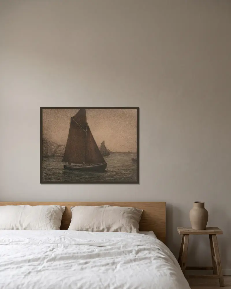 Net Fishing Boats, Karl Nordström w ramie na ścianie