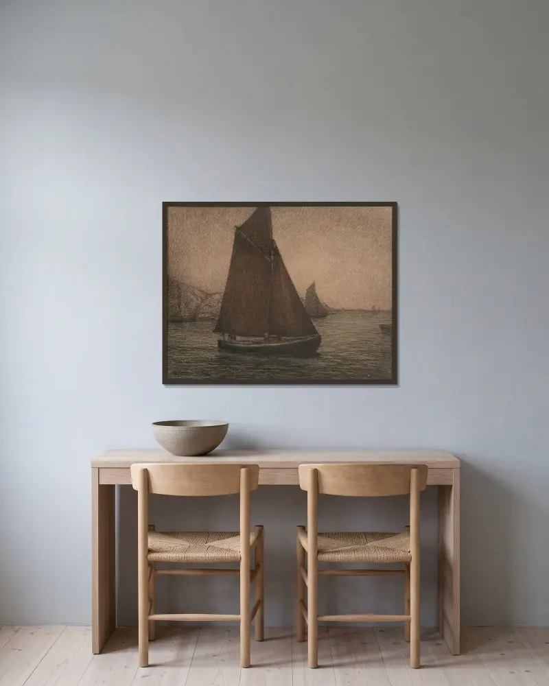 Net Fishing Boats, Karl Nordström w ramie na ścianie
