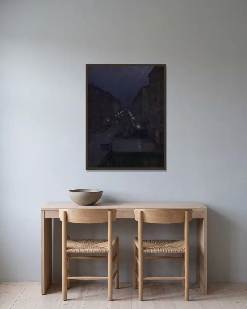 Roslagsgatan, Stockholm av Karl Nordström inramad på en vägg