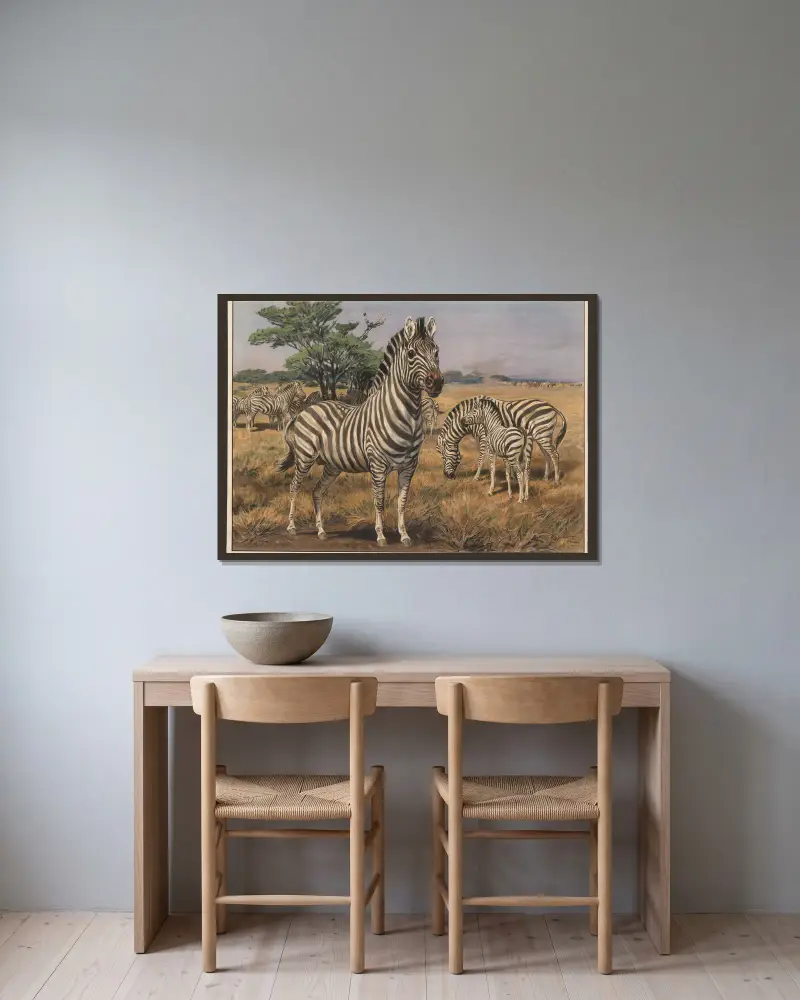 Zebra, Karl Wagner v rámu na stěně