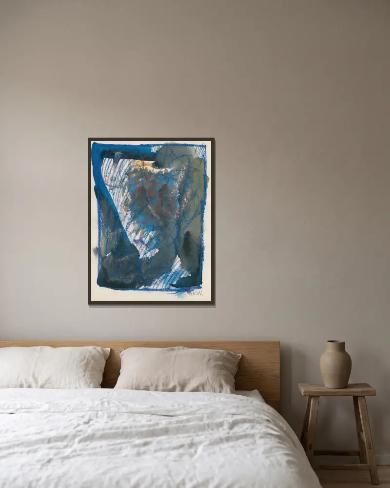 Aus meinem Leben, 50 Blätter VI von Karl Wiener gerahmt an einer Wand