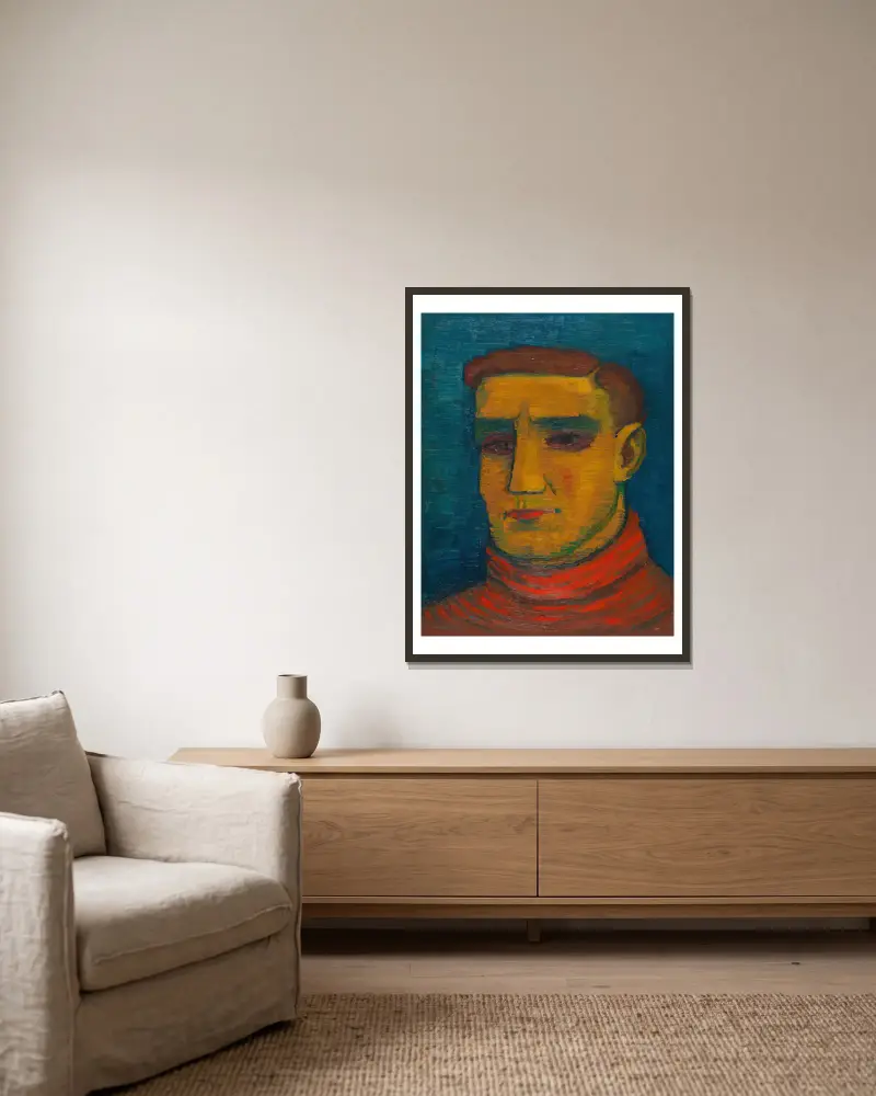 Mužský portrét, 1932 – Nr. 1, Karl Wiener v rámu na stěně