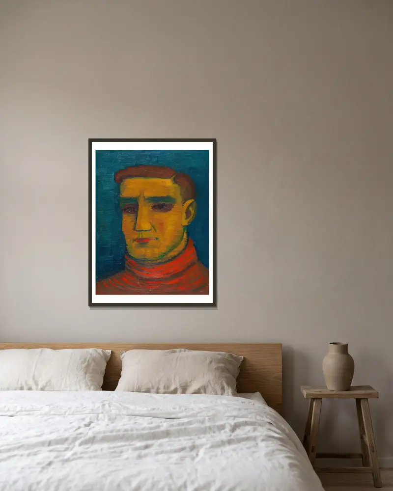 Mužský portrét, 1932 – Nr. 1, Karl Wiener v rámu na stěně