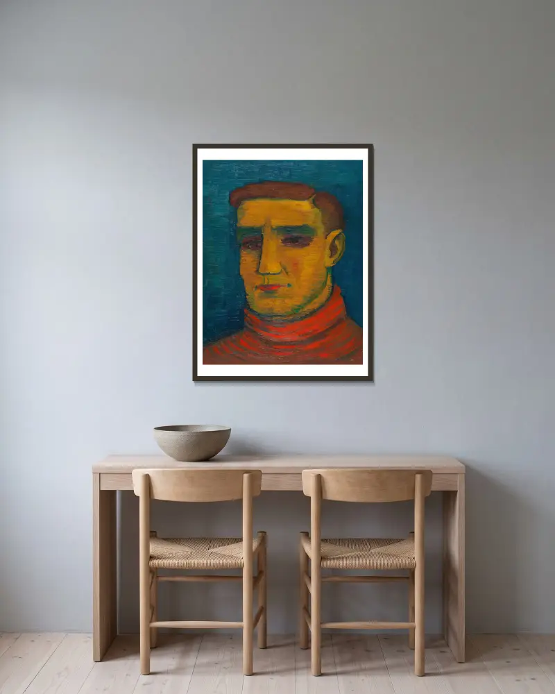 Mužský portrét, 1932 – Nr. 1, Karl Wiener v rámu na stěně