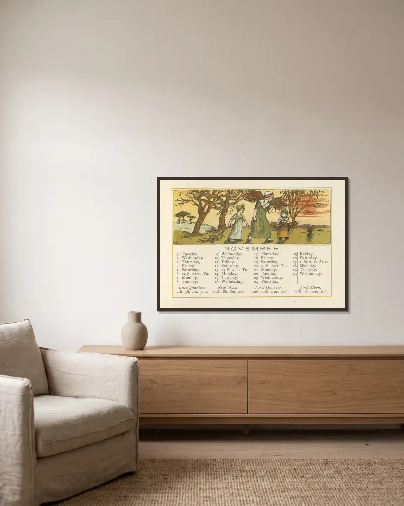 November von Kate Greenaway gerahmt an einer Wand