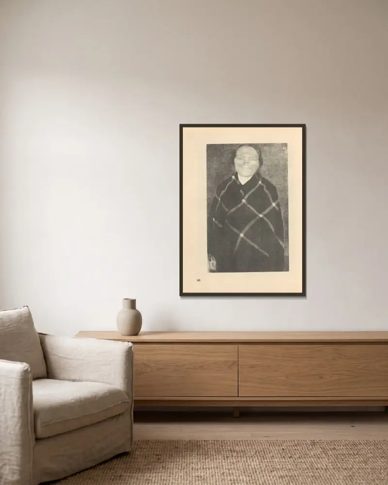 Frauen, 1925 – nr 12 av Käthe Kollwitz inramad på en vägg