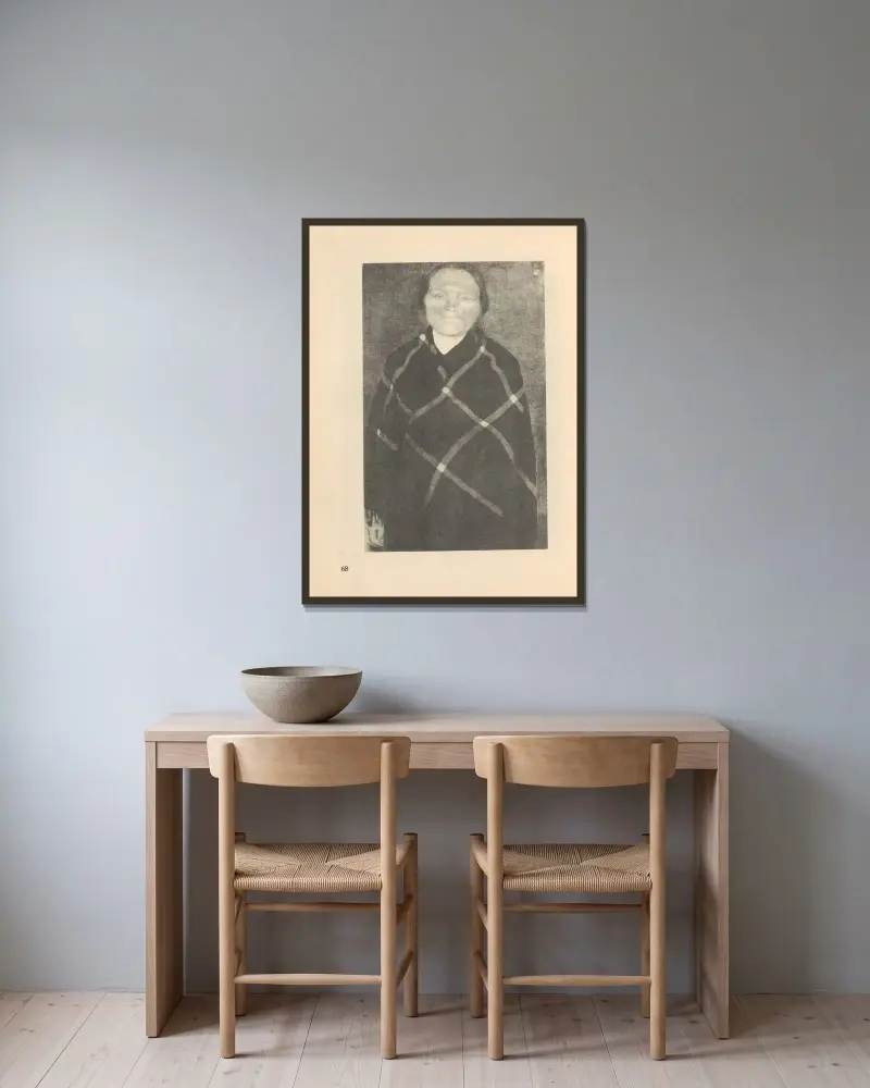 Frauen, 1925 – nr 12 av Käthe Kollwitz inramad på en vägg