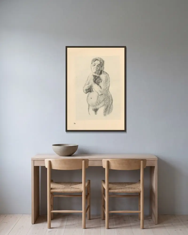 Frauen, 1925 – nr 13 av Käthe Kollwitz inramad på en vägg