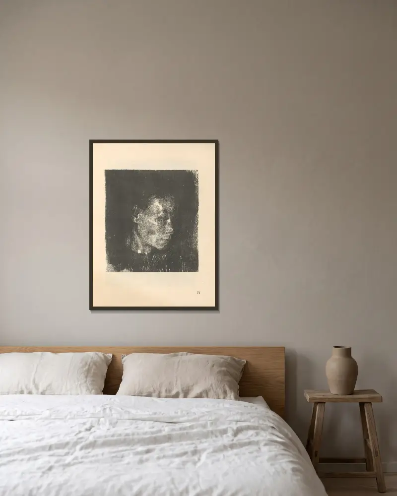 Frauen, 1925 – nr 3 av Käthe Kollwitz inramad på en vägg