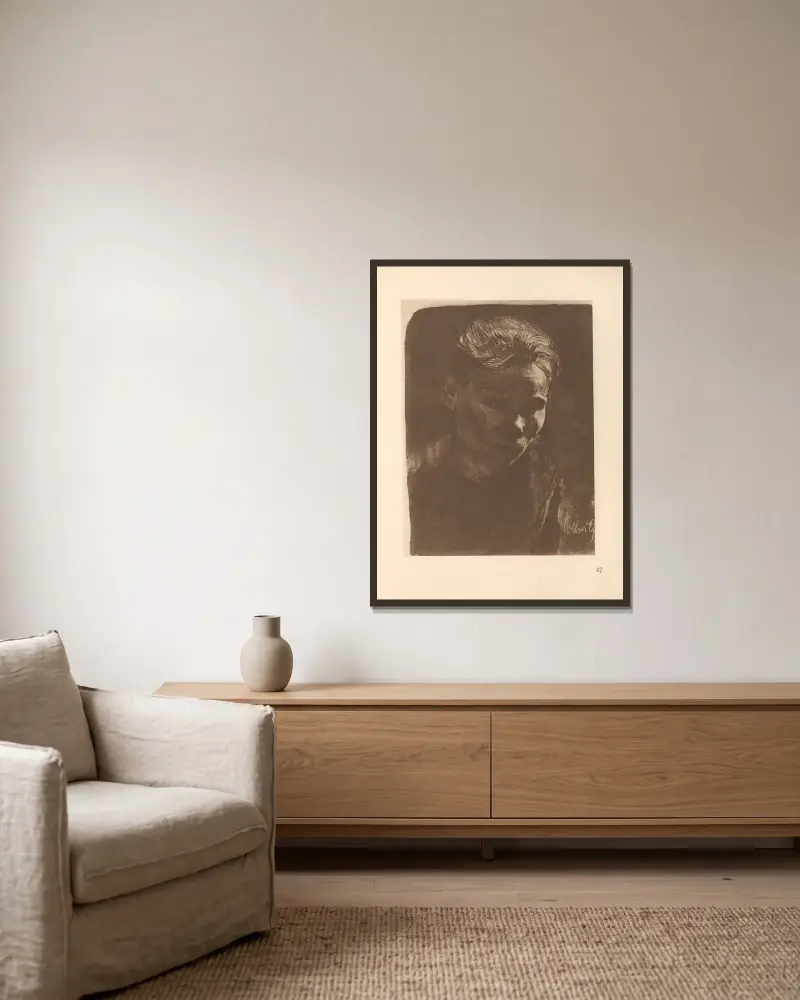 Frauen, 1925 – Nr. 6 von Käthe Kollwitz gerahmt an einer Wand