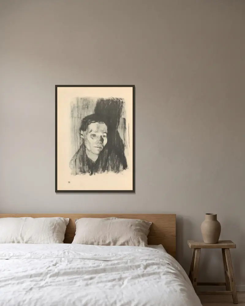 Ženy, 1925 – Nr. 8, Käthe Kollwitz v rámu na stěně