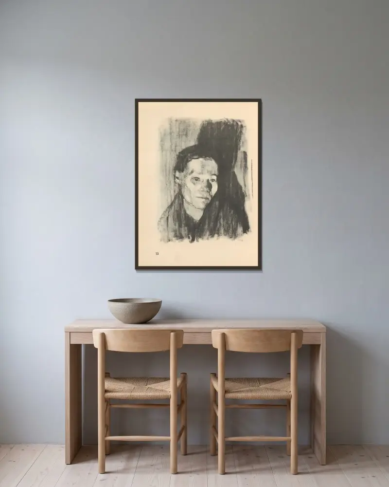 Ženy, 1925 – Nr. 8, Käthe Kollwitz v rámu na stěně