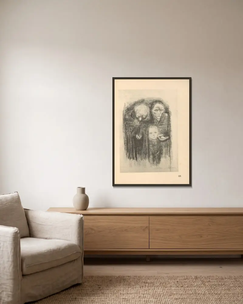 Kobiety i dzieci, 1925 – Nr 18, Käthe Kollwitz w ramie na ścianie