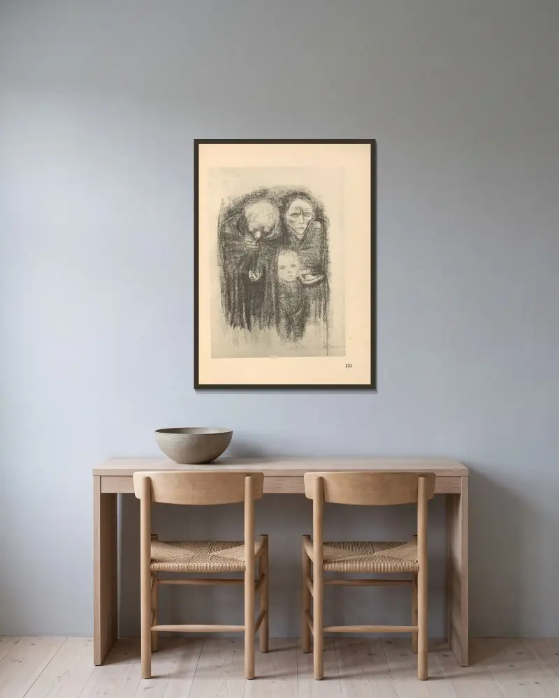 Kobiety i dzieci, 1925 – Nr 18, Käthe Kollwitz w ramie na ścianie