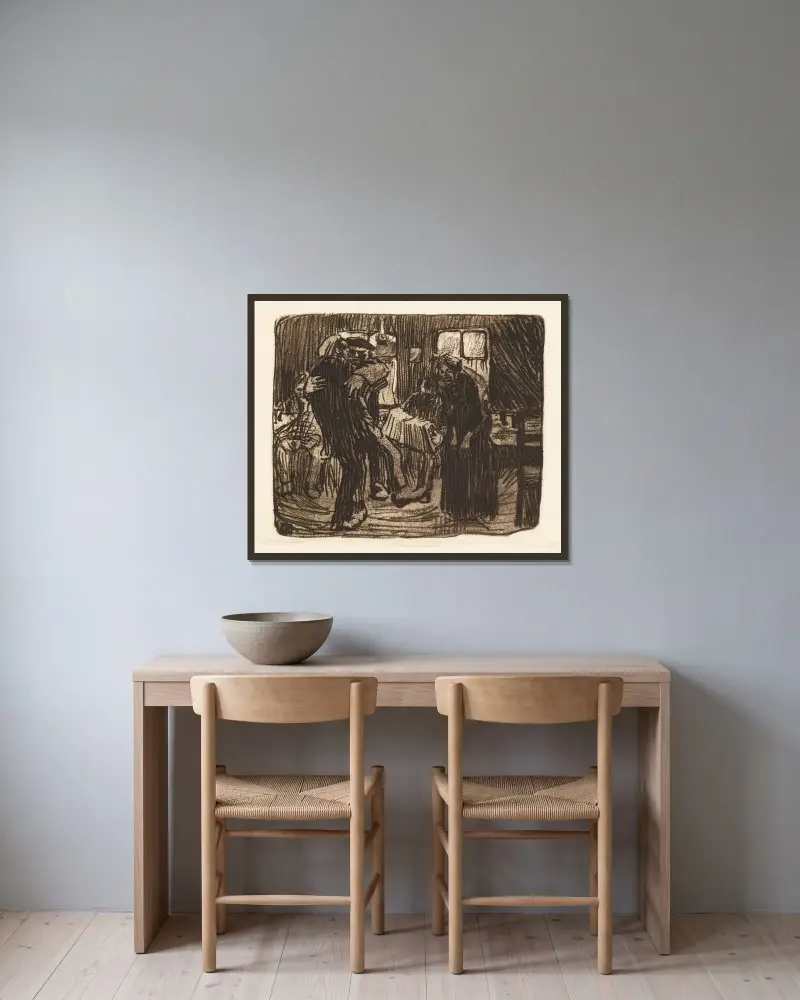 Hamburská hospoda, Käthe Kollwitz v rámu na stěně