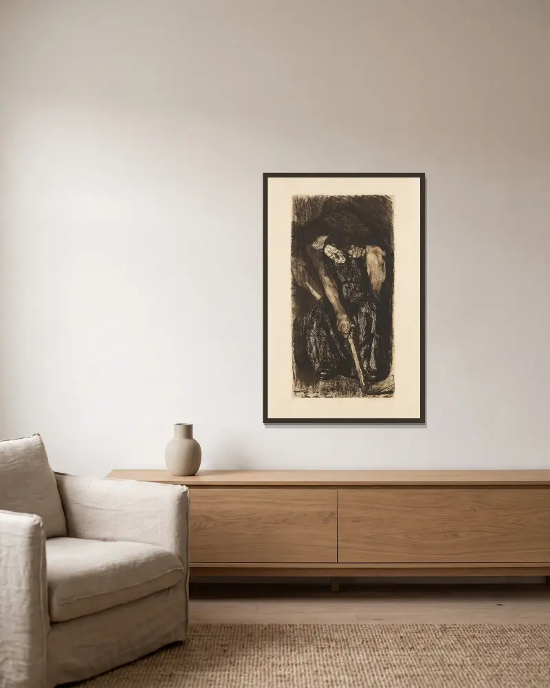 Inspirace, 1904, Käthe Kollwitz v rámu na stěně
