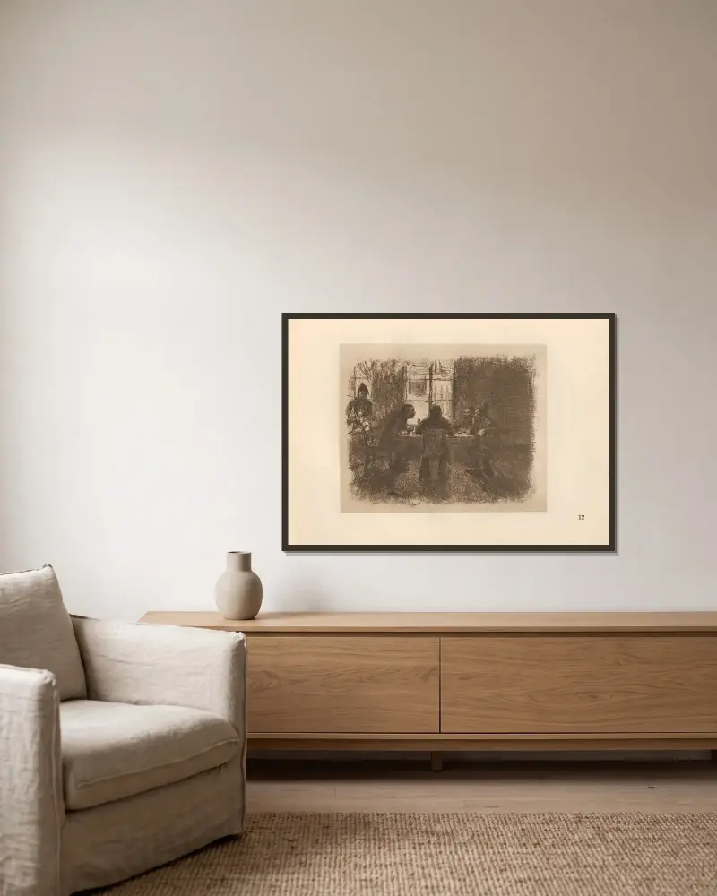 Knajpa, 1925 – Nr. 3, Käthe Kollwitz w ramie na ścianie