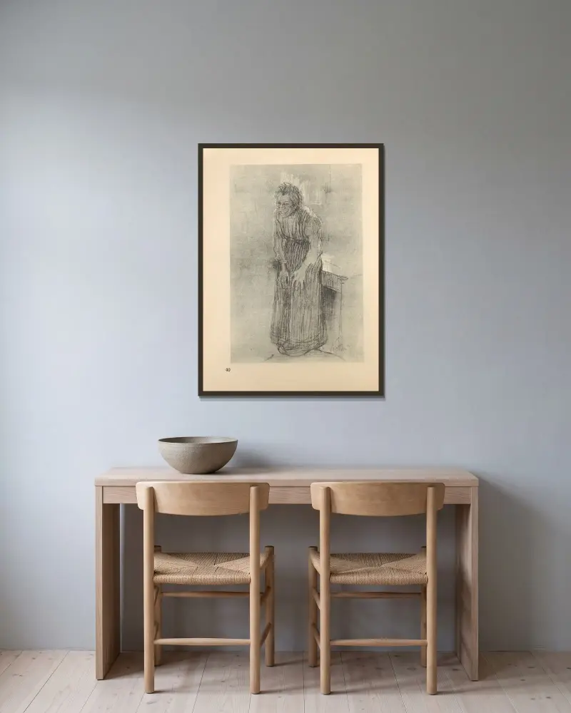 Kneipe, 1925 – Nr. 1, Käthe Kollwitz v rámu na stěně