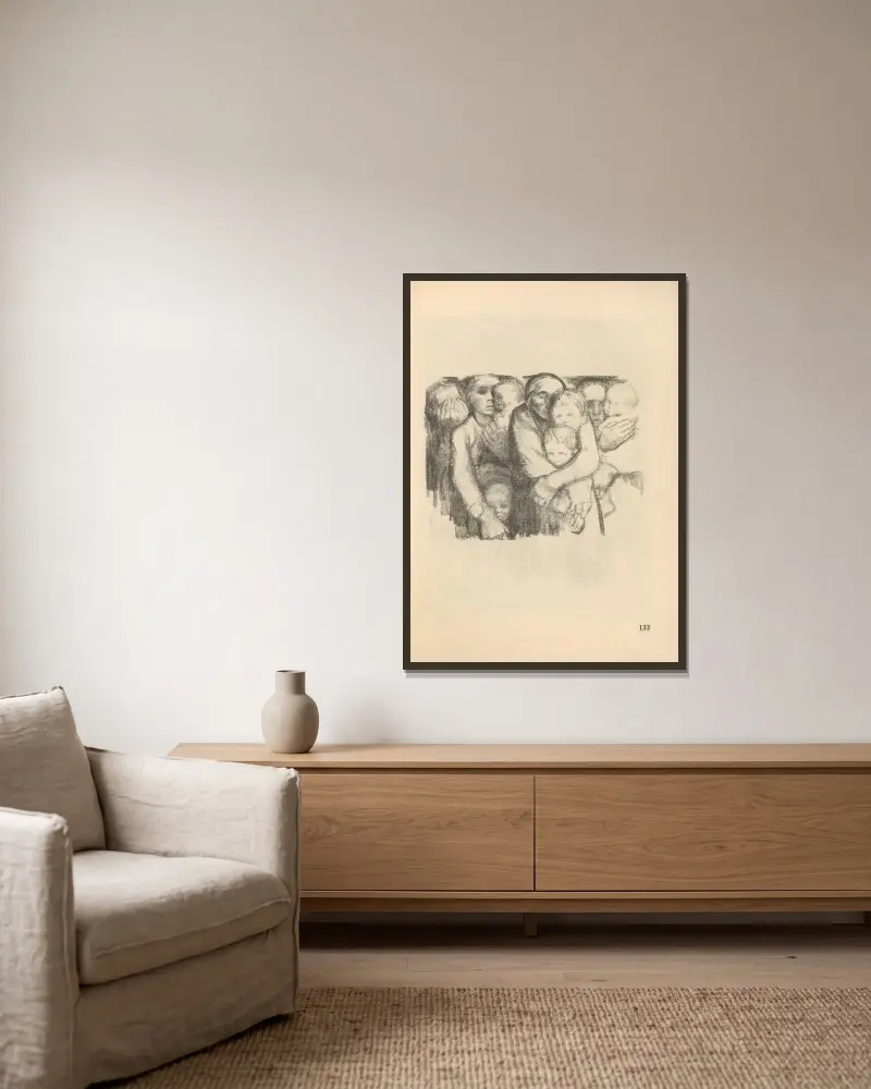 Wojna, 1925 – Nr. 14, Käthe Kollwitz w ramie na ścianie