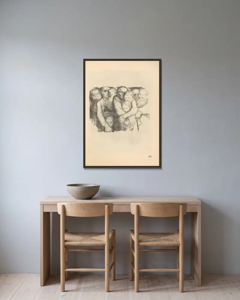 Wojna, 1925 – Nr. 14, Käthe Kollwitz w ramie na ścianie
