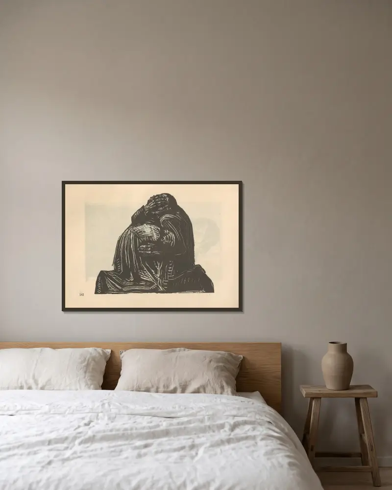 Krieg, 1925 – Nr. 5 von Käthe Kollwitz gerahmt an einer Wand