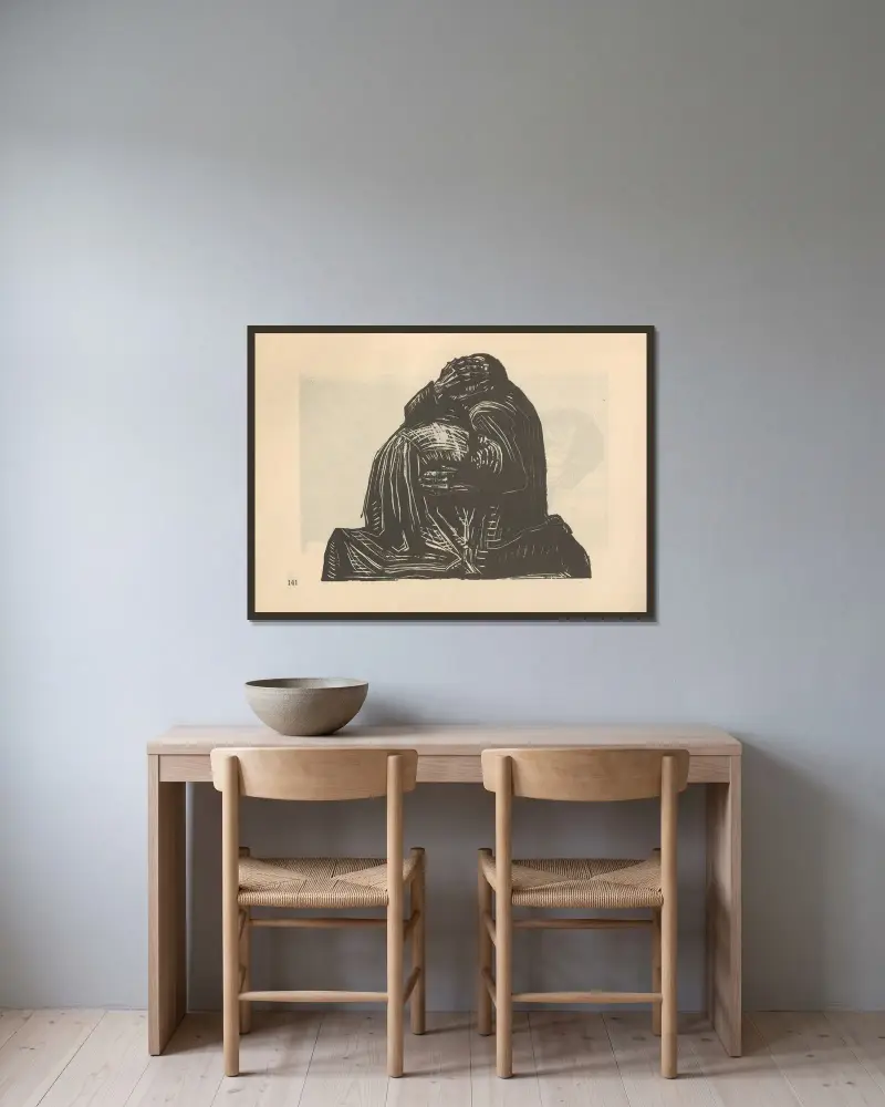 Krieg, 1925 – Nr. 5 von Käthe Kollwitz gerahmt an einer Wand