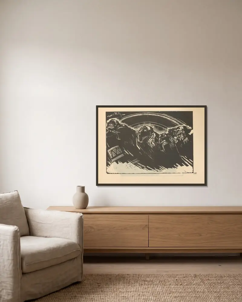 Krieg, 1925 – Nr. 6 von Käthe Kollwitz gerahmt an einer Wand