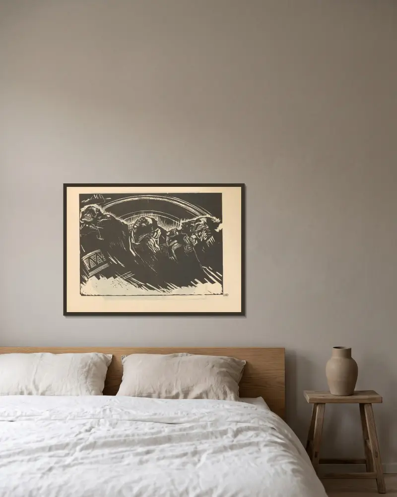 Krieg, 1925 – Nr. 6 von Käthe Kollwitz gerahmt an einer Wand