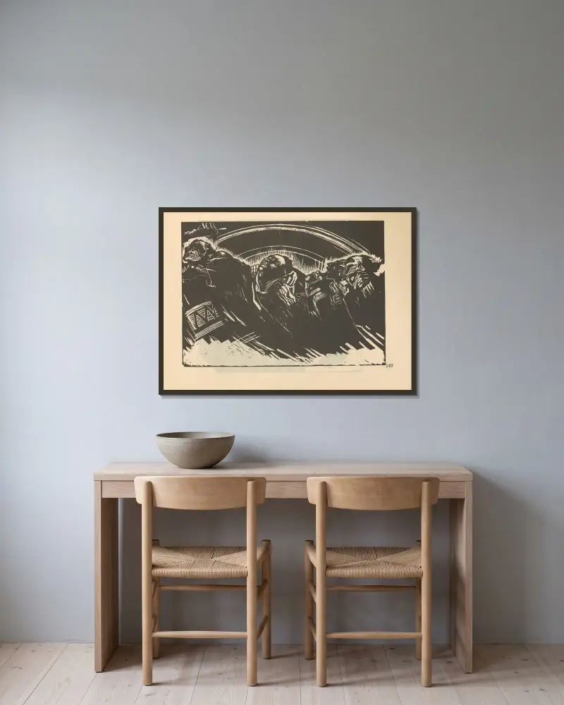Krieg, 1925 – Nr. 6 von Käthe Kollwitz gerahmt an einer Wand