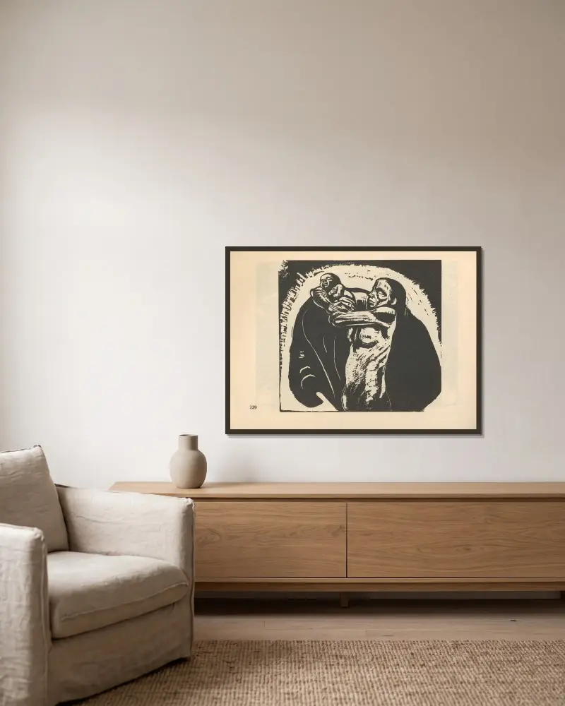 Wojna, 1925 – nr 8, Käthe Kollwitz w ramie na ścianie