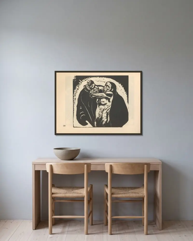 Wojna, 1925 – nr 8, Käthe Kollwitz w ramie na ścianie