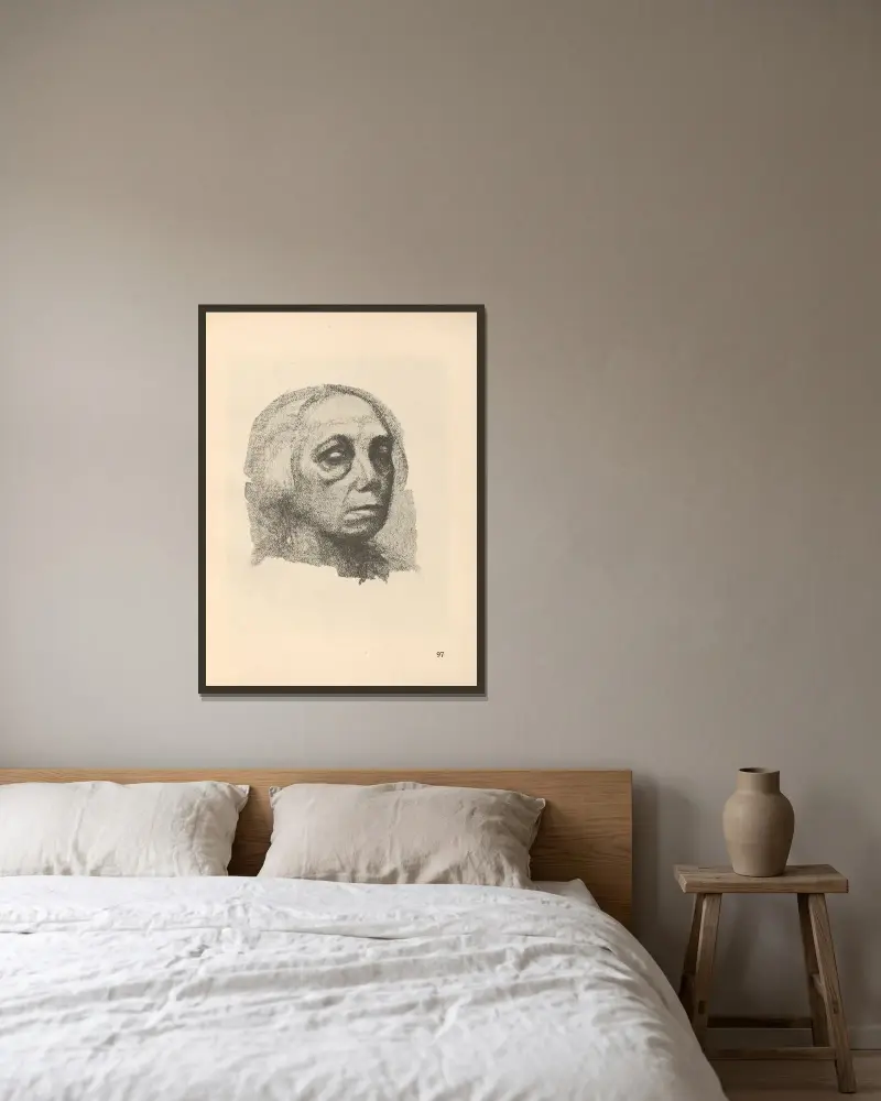 Autoportret, 1925 – Nr. 10, Käthe Kollwitz w ramie na ścianie