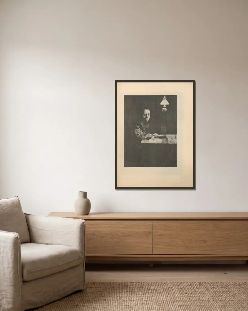 Autoportret, 1925 – nr 12, Käthe Kollwitz w ramie na ścianie