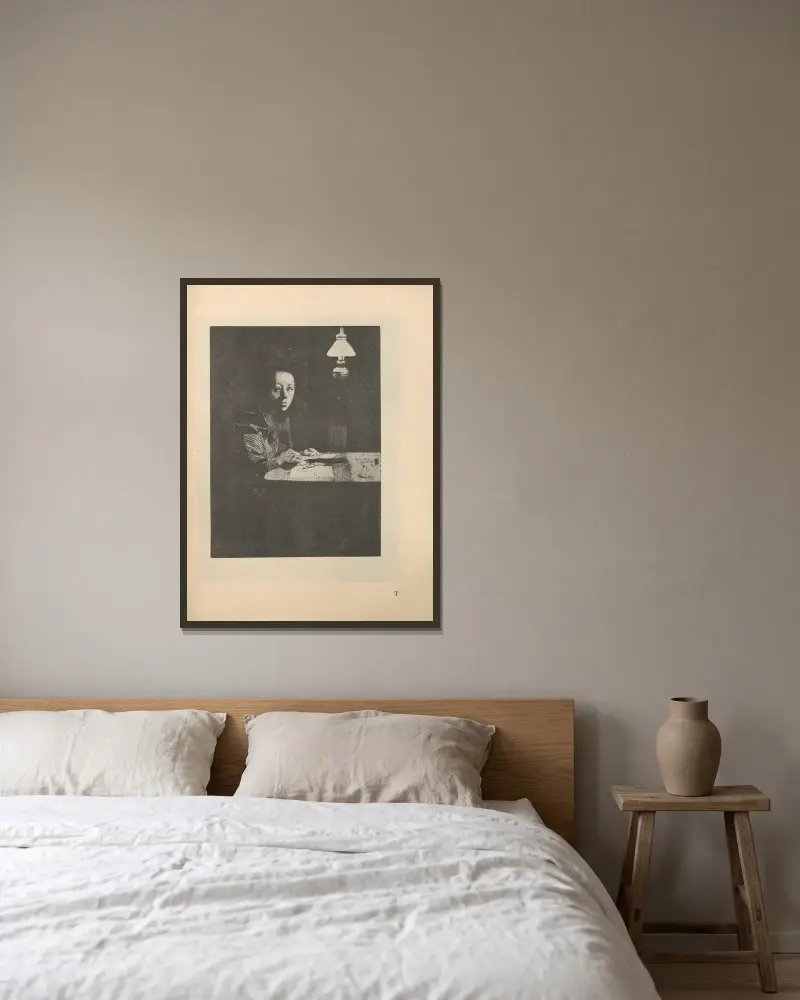 Autoportret, 1925 – nr 12, Käthe Kollwitz w ramie na ścianie