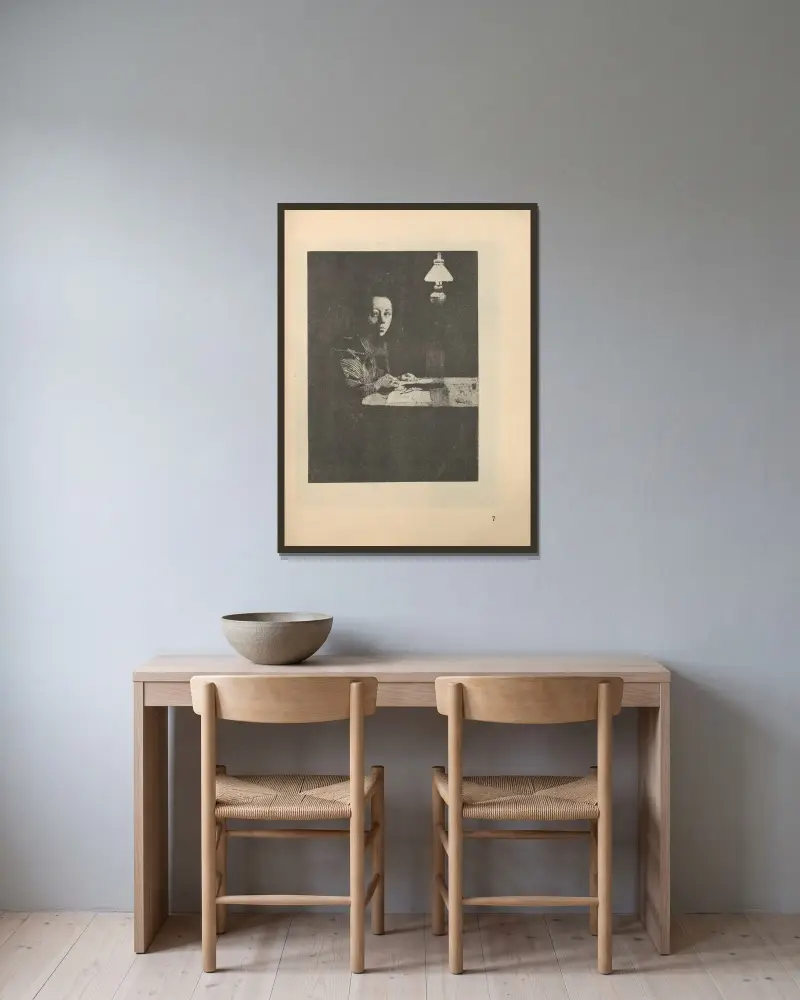 Autoportret, 1925 – nr 12, Käthe Kollwitz w ramie na ścianie