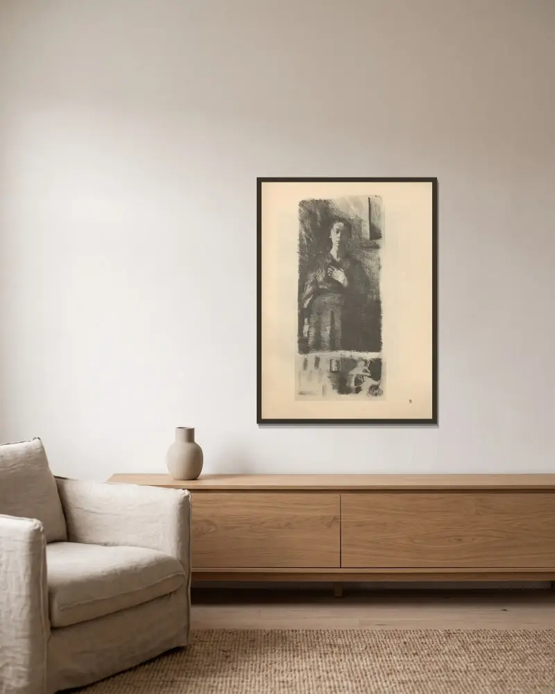 Autoportret, 1925 – Nr. 16, Käthe Kollwitz w ramie na ścianie