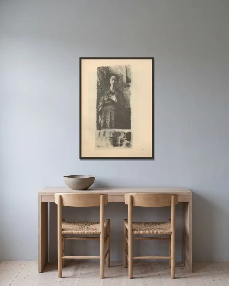 Autoportret, 1925 – Nr. 16, Käthe Kollwitz w ramie na ścianie