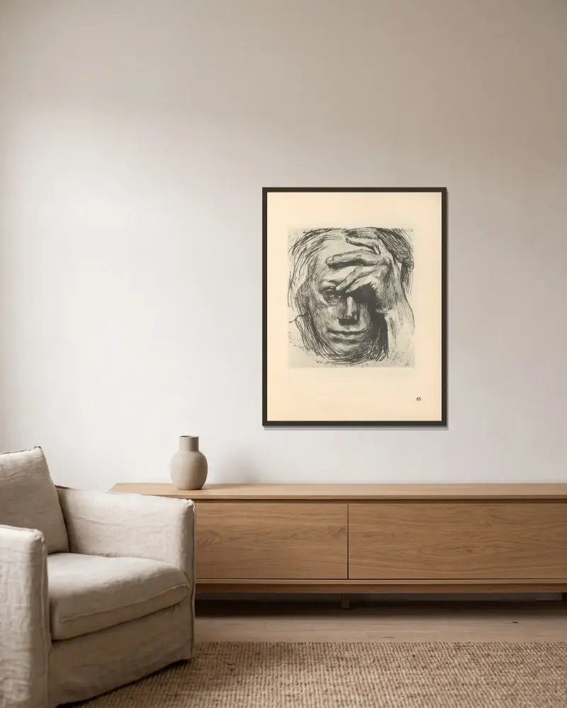 Autoportrét, 1925 – Nr. 1, Käthe Kollwitz v rámu na stěně
