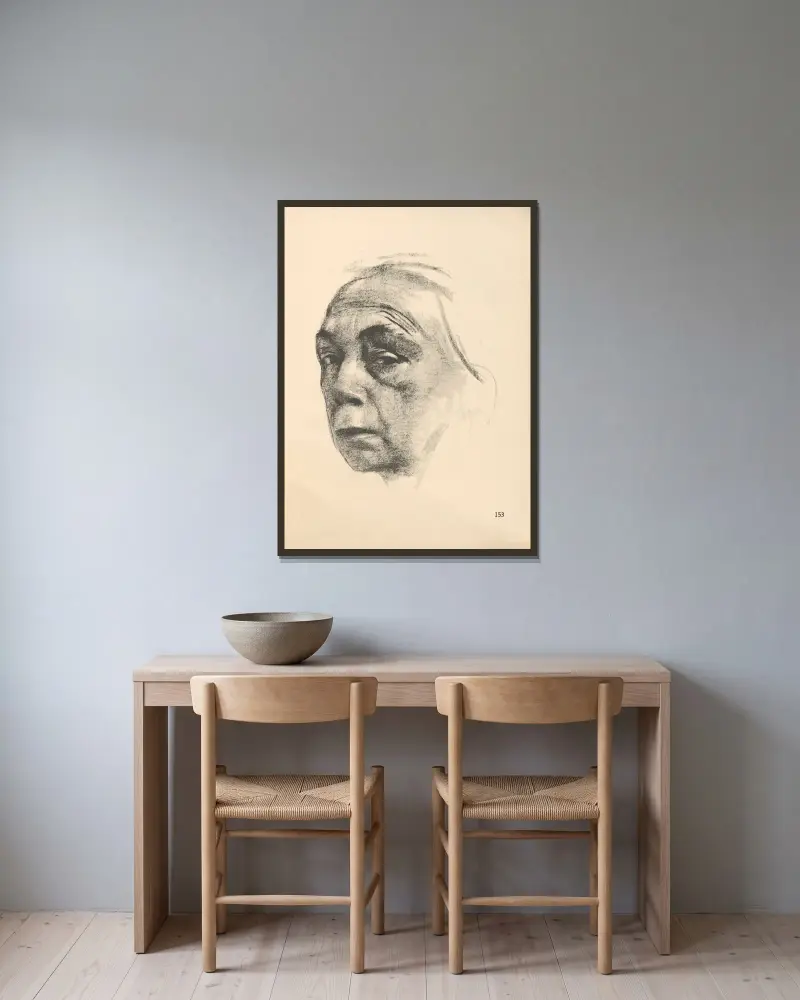 Autoportret, 1925 – Nr. 6, Käthe Kollwitz w ramie na ścianie