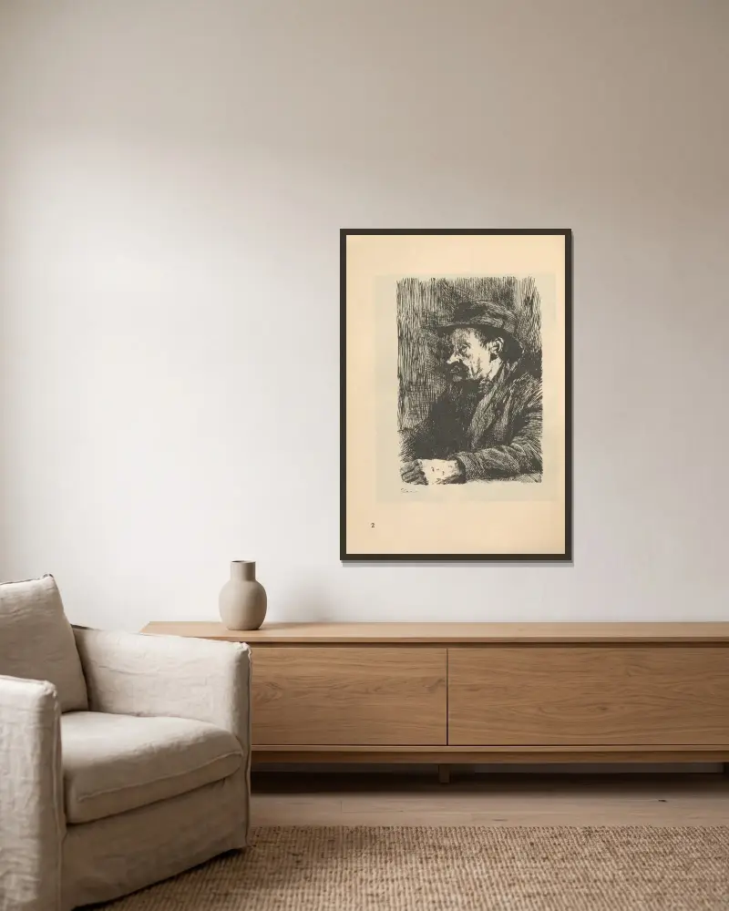 Studium, 1925 – Nr. 3, Käthe Kollwitz w ramie na ścianie