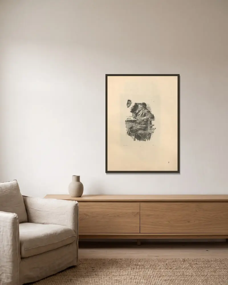 Studie, 1925 – č. 2 – č. 1, Käthe Kollwitz v rámu na stěně