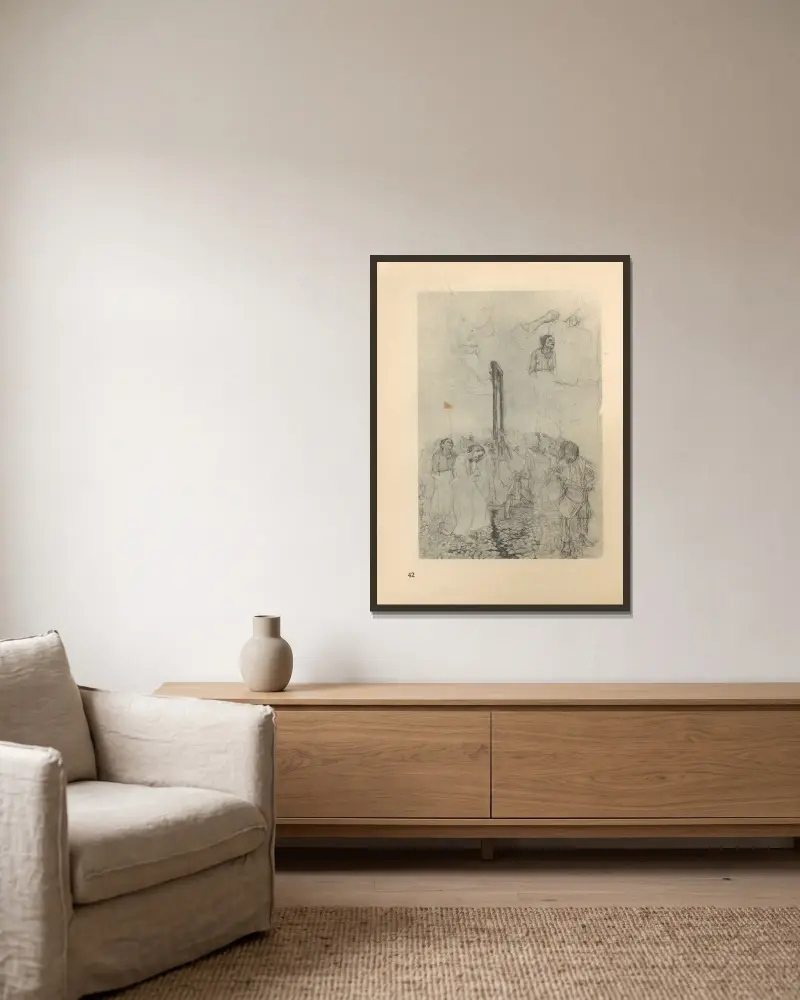 Taniec wokół gilotyny, 1925 – nr 2, Käthe Kollwitz w ramie na ścianie