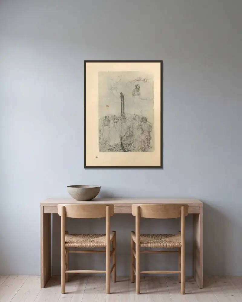 Taniec wokół gilotyny, 1925 – nr 2, Käthe Kollwitz w ramie na ścianie